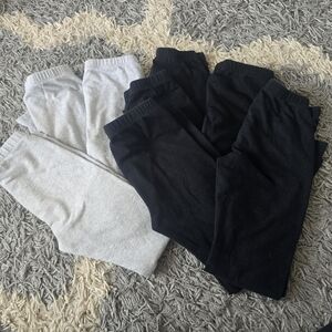 Cat & Jack Black and Gray Kids Leggings 5T (3 GREY & 5 BLACK)